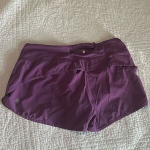Lululemon Purple Speed Up Shorts 2.5 inch inseam size 8